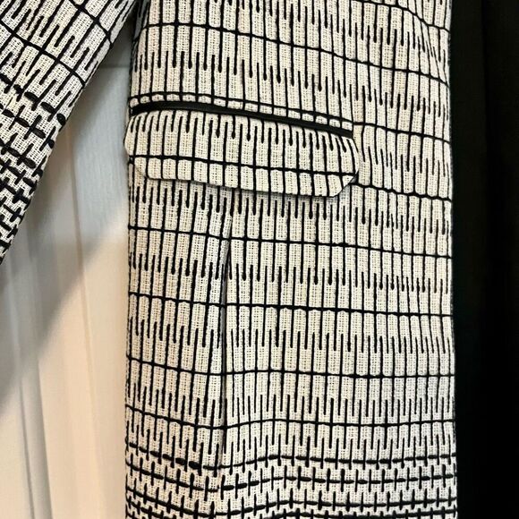 NWT Zara Basic Ombre Embro Open Front Collarless Jacket Medium - Picture 2 of 16